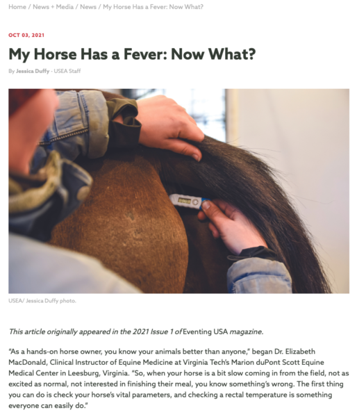My Horse Has a Fever: Now What?